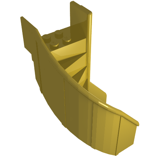 Stairs 6 × 6 × 9 1/3 Curved Enclosed Yellow