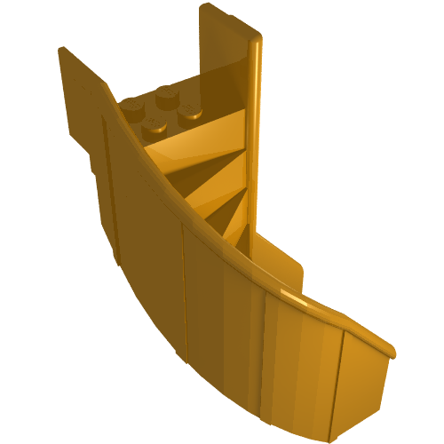 Stairs 6 × 6 × 9 1/3 Curved Enclosed Medium Orange