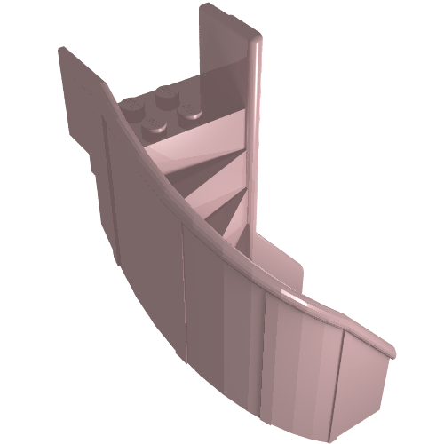 Stairs 6 × 6 × 9 1/3 Curved Enclosed Light Pink