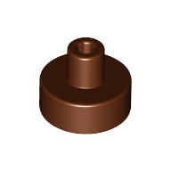 Tile Special Round 1 × 1 with Hollow Bar Reddish Brown