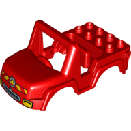 Duplo Off Road Vehicle Top - Headlights and Fire Logo Print on Front Rot