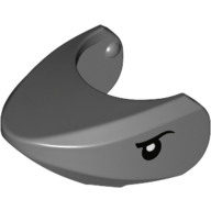 Animal Body Part, Shark Head with Rounded Nose with Black Eyes Print Dark Bluish Gray