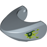 Animal Body Part, Shark Head with Rounded Nose with Dark Green and Lime Eyes Print Sandblau