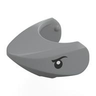 Animal Body Part, Shark Head with Rounded Nose with Black Eyes Print Light Bluish Gray