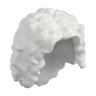 Hair Long Tousled with Center Part in White