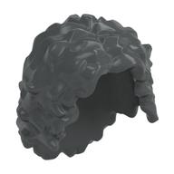 Hair Long Tousled with Center Part Dark Bluish Gray