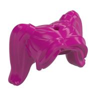 Haare Zöpfe hoch, lange Ponyfransen, Loch oben, Haargummis [glatt] in Magenta