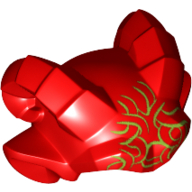 Head Top Gargoyle Horns and Ears with Lime Print Red