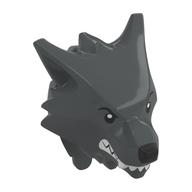 Minifig Head Special, Werewolf with Black Eyes, White Teeth print Dark Bluish Gray