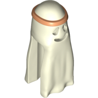 Costume Ghost Shroud with Smile and Headband Medium Nougat Print Glow in Dark White