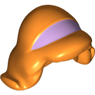 Hair Mid-Length Flipped Ends, Lavender Hair Band Print (Daphne) Orange
