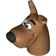 Animal Body Part, Dog Head Great Dane with Scooby-Doo Print Medium Nougat