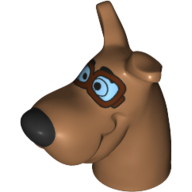 Animal Body Part, Dog Head Great Dane with Scooby-Doo with Pilot Goggles Print Mittelnougat