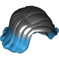 Hair Mid-Length Swept Sideways with Medium Azure Tips print Schwarz