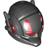 Helmet with Headphones and Trans-Red Visor Pattern (Ant-man) Schwarz