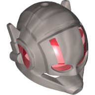 Helmet with Headphones and Trans-Red Visor Pattern (Ant-man) Flat Silver