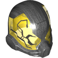 Helmet Space with Trans-Yellow Visor with Pearl Titanium Bug Print Perltitan