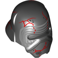 Helmet with Silver Lines, Reds Cracks Print (Kylo Ren) Schwarz