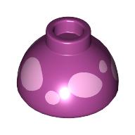 Brick Round 1.5 × 1.5 Dome Top with Metallic Pink Spots print Magenta