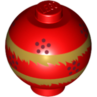 Brick Round 2 × 2 Sphere with Stud with Chinese Lampoon print Red
