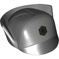 Hat, Cap, First Order Officer with Black First Order Insignia and Black Flap Print Dark Bluish Gray