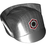 Hat, Cap, First Order Officer with Black and Red First Order Insignia Print Pearl Titanium