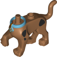 Animal Body Part, Dog Body Great Dane Scooby-Doo Walking with Right Front Leg Raised and Medium Azure Collar Print Medium Nougat