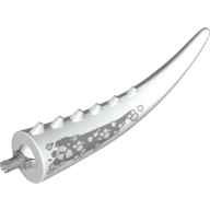 Animal Body Part, Dinosaur, Indominus Rex Tail, with Spikes and Pin, Gray Markings Print in White