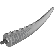 Animal Body Part, Dinosaur, Indominus Rex Tail, with Spikes and Pin, Metallic Silver Stripes Print Light Bluish Gray