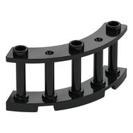 Fence Spindled 4 × 4 × 2 Quarter Round with 3 Studs Black