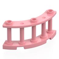 Fence Spindled 4 × 4 × 2 Quarter Round with 3 Studs Warm Pink