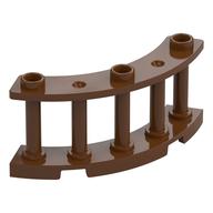 Fence Spindled 4 × 4 × 2 Quarter Round with 3 Studs Rotbraun