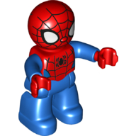 Duplo Figure Spider-Man, Small Eyes, Blue and Red Print Rot
