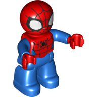 Duplo Figur Spider-Man, große Augen, blau und rot (bedruckt) in Rot