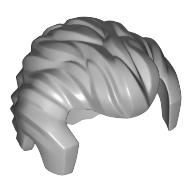 Hair Short Swept Back with Sideburns and Widow's Peak Light Bluish Gray