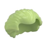 Hair Swept Back with Widow's Peak Chin-Length and Bushy in Back Yellowish Green