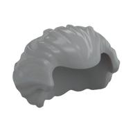 Hair Swept Back with Widow's Peak Chin-Length and Bushy in Back Hellblaugrau