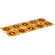 Duplo Blanket 5 × 12 with Orange and Red Picnic Print Weiß