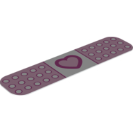 Duplo Bandage / Band Aid 3 × 13 with Round Ends and Pink Heart Print White