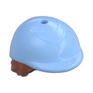 Hair and Hat, Short Dark Orange with Riding Helmet Leuchtendes Hellblau