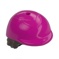 Hair and Hat, Short Black with Riding Helmet Magenta