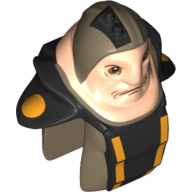 Minifig Head Special with Chest and Shoulder Cover (Unkar Plutt) Light Nougat