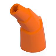 Animal Body Part, Horn Stacked 45 deg. with Axle Connectors Orange