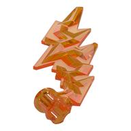 Wave / Lightning with Axle Hole Trans-Orange