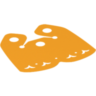 Neckwear Cape, Short, Curved Bottom, 3 Top Holes and Heart Shaped Holes Leuchtendes Hellorange