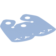 Neckwear Cape, Short, Curved Bottom, 3 Top Holes and Heart Shaped Holes Bright Light Blue