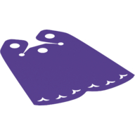 Neckwear Cape, Long, Curved Bottom, 3 Top Holes and Heart Shaped Holes Dark Purple