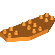 Duplo Plate 8 × 3 without Corners (Airplane Wings) Orange