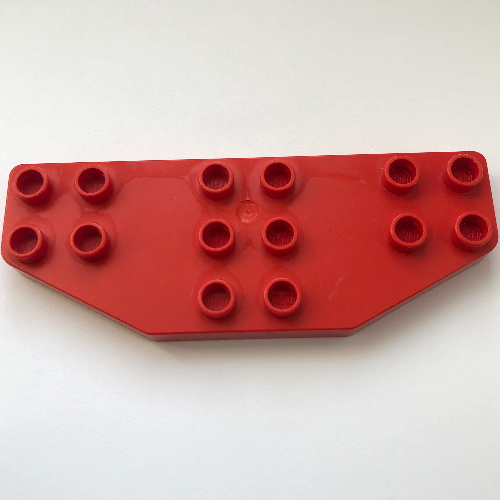 Duplo Plate 8 × 3 without Corners (Airplane Wings) Red