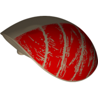 Large Figure Shoulder Cover, Armor, Round, Smooth with Worn Red Print Dunkelbeige